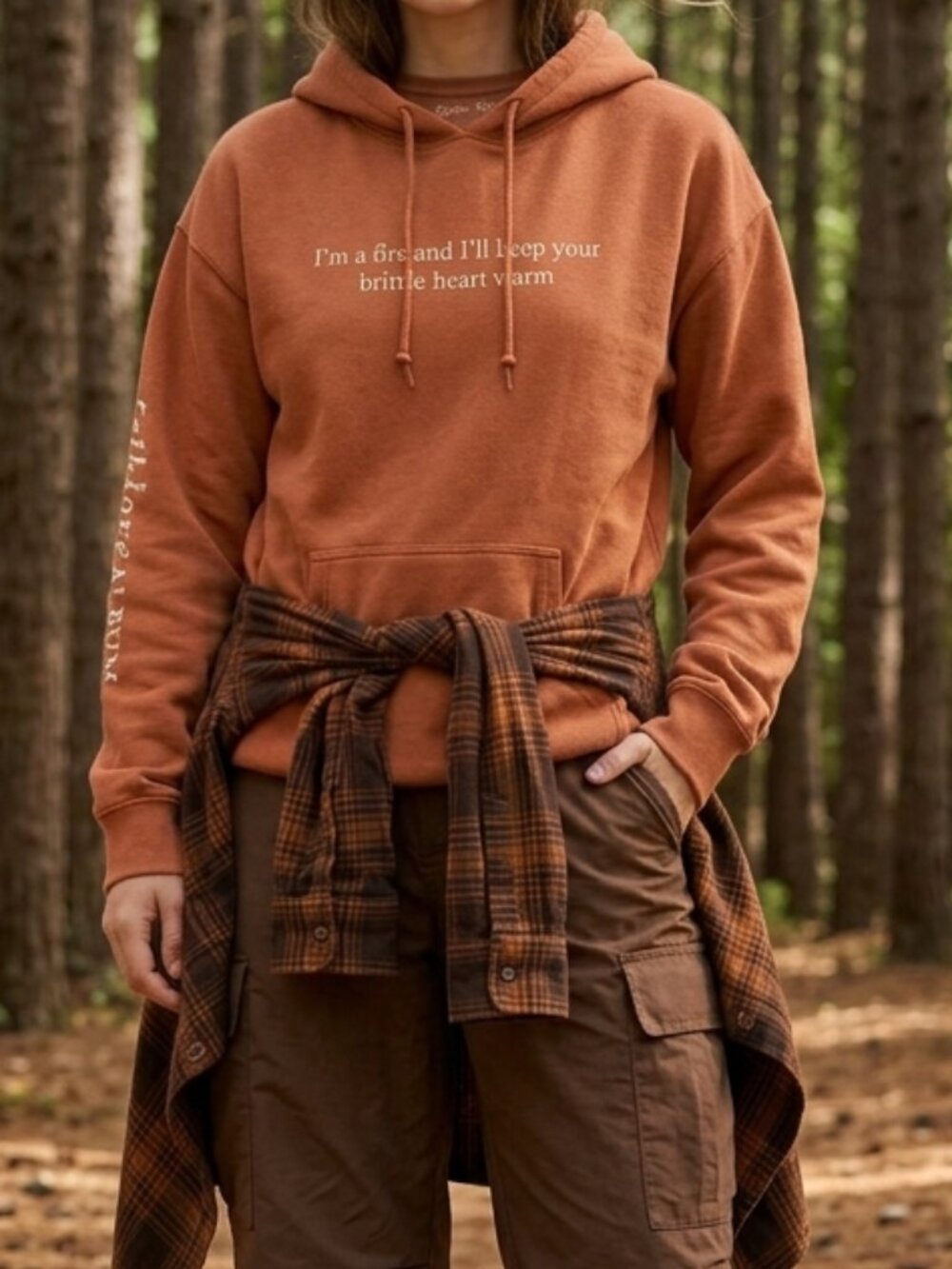 Taylor Swift Folklore Peace Hoodie Terracotta Orange Brittle Heart Warm Rare S/M